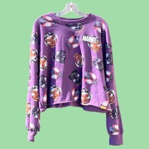 Marvel Black Panther Womens cropped top Purple Sweatshirt 2XL